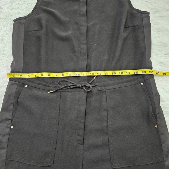 Banana Republic Women's Black Sleeveless Button Up Tie Waist Jumpsuit. Size 14 - Picture 12 of 14